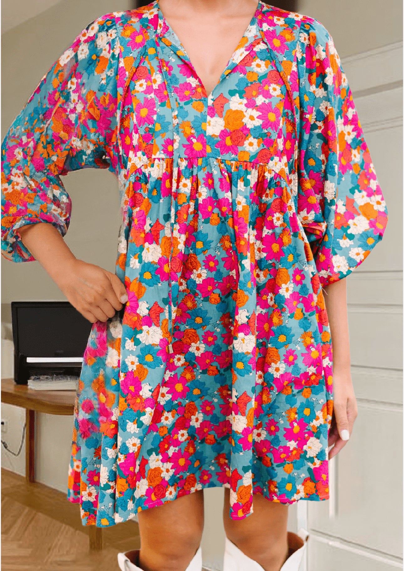 ETA END OF MAY Bright Floral Dress