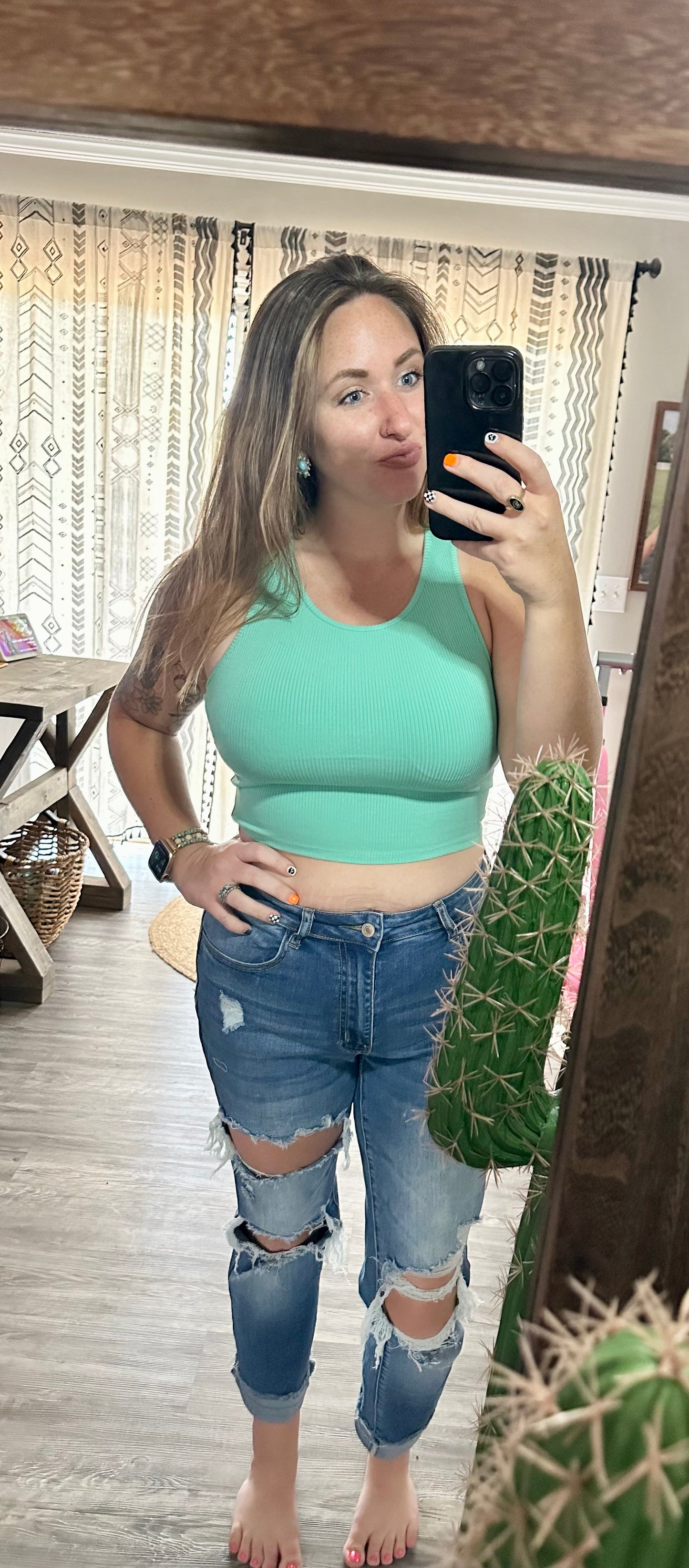 Mint Cropped Tanktop