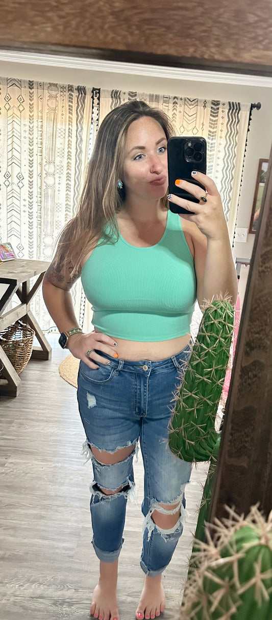 Mint Cropped Tanktop