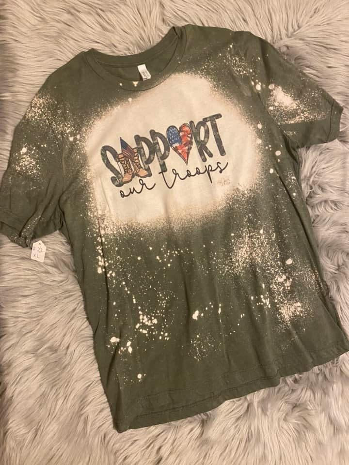 Support Our Troops Bleached T