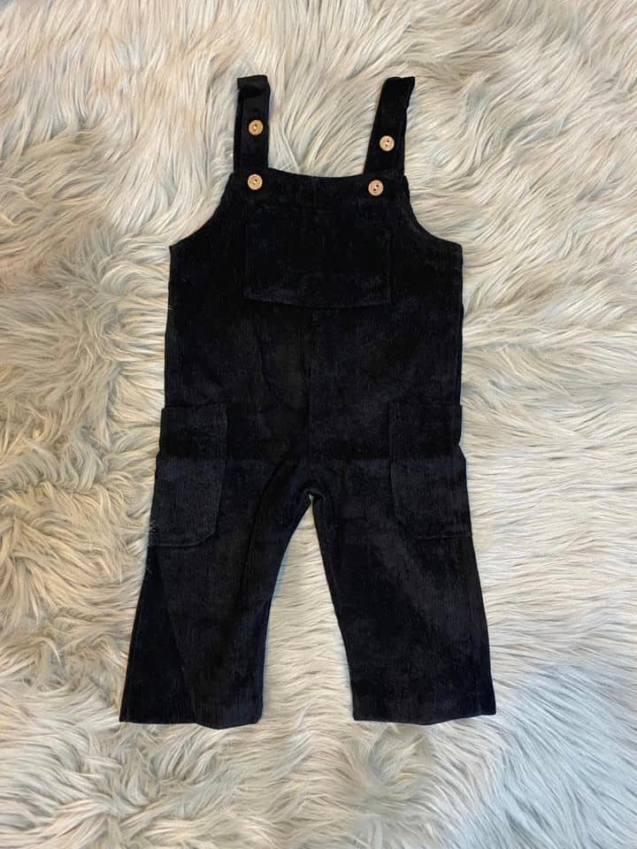 Black Corduroy Overalls